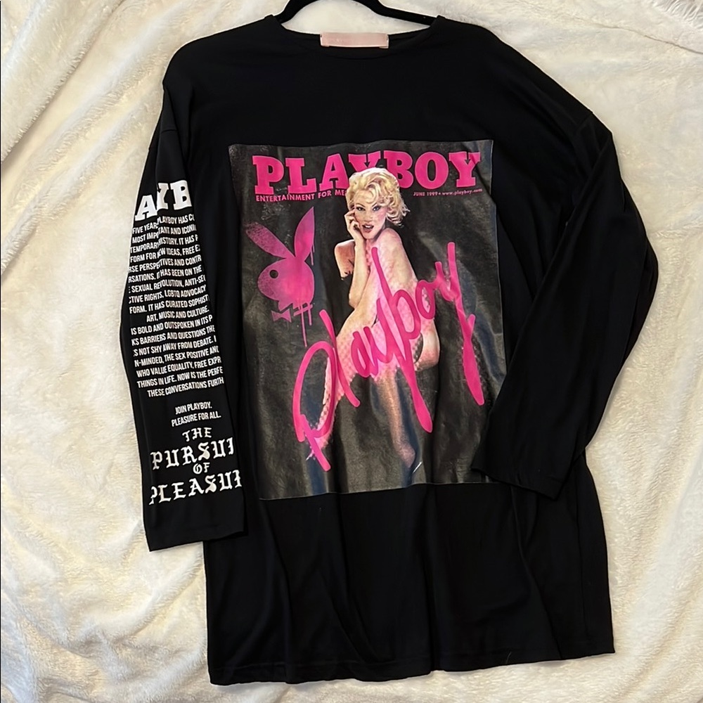 Playboy x Missguided Long Sleeve T-shirt Dress